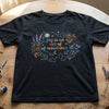Black Joyful Resistance Tee Styled With Lavender And Scissors