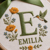 Custom Name Ornament With Hummingbird Floral Initial Design