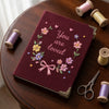 Maroon Floral Notebook Embroidered With You Are Loved Message