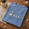 Blue Wildflower Goose Shirt Styled With Daisies And Yarn