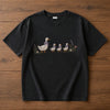 Black Goose Family Embroidered Tee On Rustic Wood