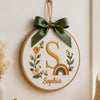 Custom Floral Initial Ornament With Rainbow And Name