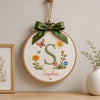 Custom Embroidered Name Ornament With Garden Floral Design