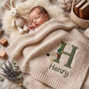 Sleeping Baby Covered With Cream Mallard Embroidered Blanket