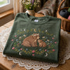 Moss Mama Bear Tee With Floral Moon Embroidery