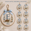 Personalized Ocean Initial Ornament Collection With Turtle Designs