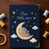 Navy Personalized Little Star Notebook With Sleeping Moon Bear