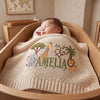 Cream Safari Baby Blanket In Crib
