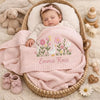 Baby Sleeping With Pink Personalized Blanket