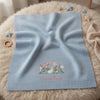 Light Blue Personalized Blanket Flat Lay