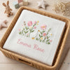 Folded White Personalized Baby Blanket