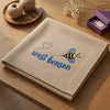 Beige Bee Embroidered Keepsake Baby Blanket