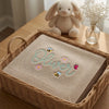 Beige Knit Blanket With Custom Bee Name Design