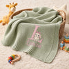 Mung Bean Bunny Baby Blanket Styled With Nursery Toys, Basket