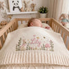 Cream Bunny Lovey Blanket In Crib