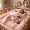 Pink Cowboy Baby Blanket In Crib