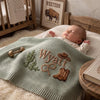 Mung Bean Cowboy Baby Blanket With Sleeping Baby