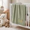 Personalized Mung Been Embroidered Baby Blanket On Crib