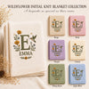 Wildflower Initial Knit Blanket Collection With Personalized Baby Names