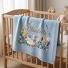 Light Blue Goose Blanket On Crib Rail