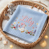 Light Blue Goose Blanket In Nursery Basket