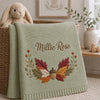 Mung Bean Personalized Autumn Leaf Embroidered Blanket