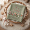 Personalized Newborn Blanket With Evelyn Name And Floral Embroidery