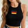 Black Germany Flag Embroidered Tank Top