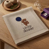 Beige Personalized Baby Blanket Flat Lay
