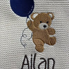 Close Up Embroidered Teddy Baby Blanket