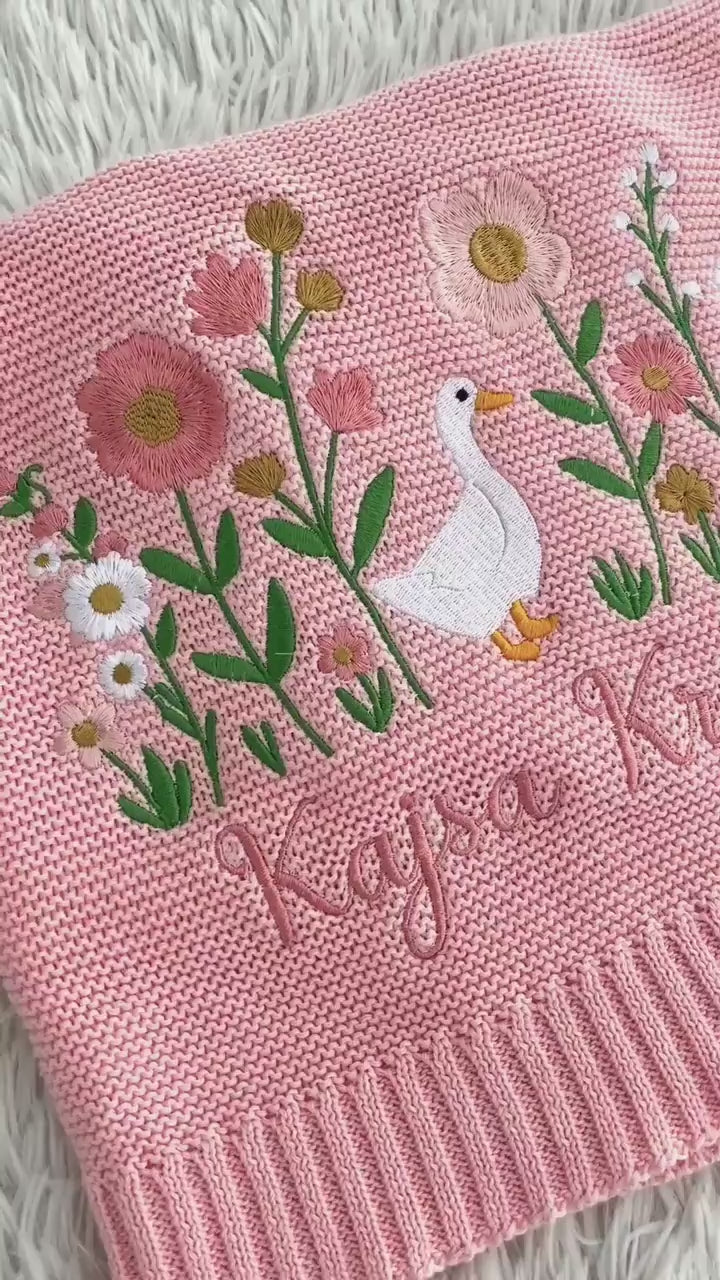 Video Personalized Baby Blanket With Embroidered Name 
