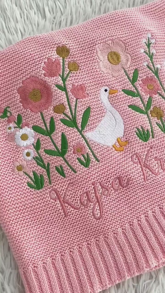 Video Personalized Baby Blanket With Embroidered Name 