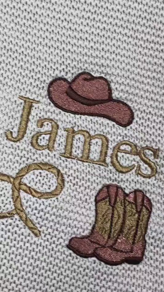 Video Personalized Cowboy Baby Blanket
