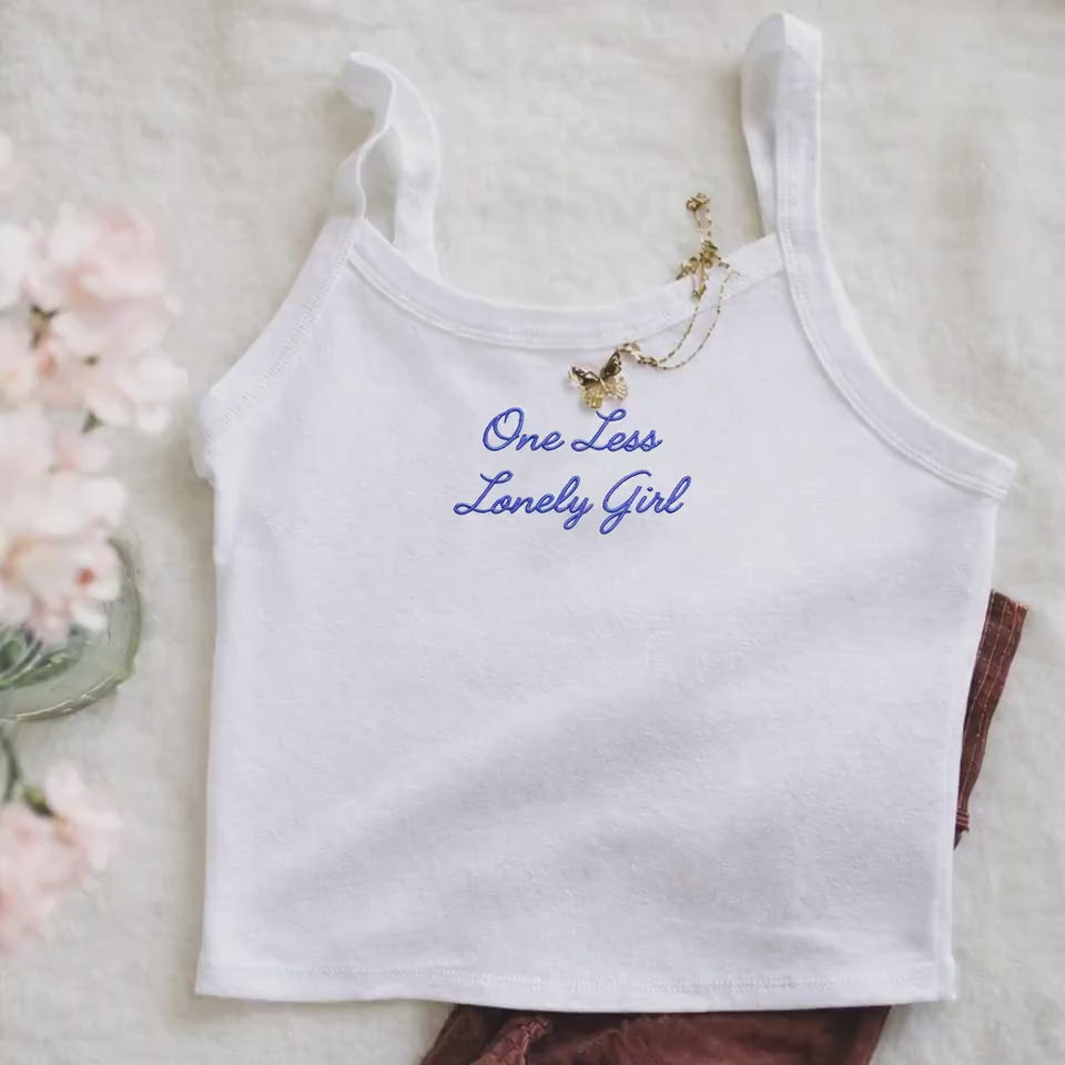 Video Custom Text Embroidered Tank Top 