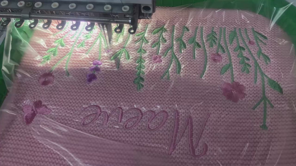 Video Personalized Wildflower Receiving Blankets