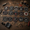 Motorcycle Club Insignias Styled With Leatherwork Tools And Hardware