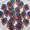 Collection Of Patriotic Floral Bow Embroidered Patches