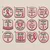 Twelve Numbered Breast Cancer Awareness Patch Options