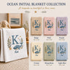 Ocean Initial Blanket Collection With Whale Design And Color Options