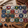 Collegiate Interest Badges Styled With Books Thread And Scissors