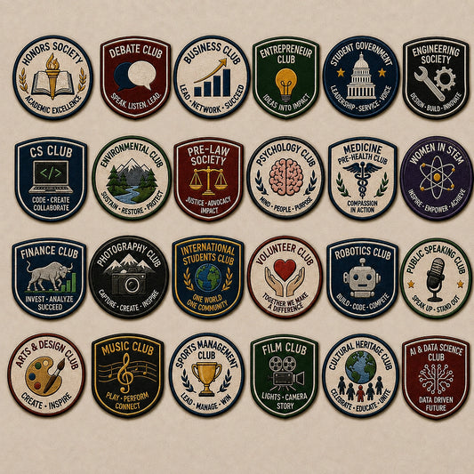 Twenty-Four Student Organization Emblems Representing Diverse Academic Interests