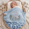 Sleeping Baby With Embroidered Name Blanket