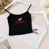 Hot Dog Embroidered Tank Top Flat Lay