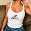 Woman Wearing Hot Dog Embroidered Tank Top